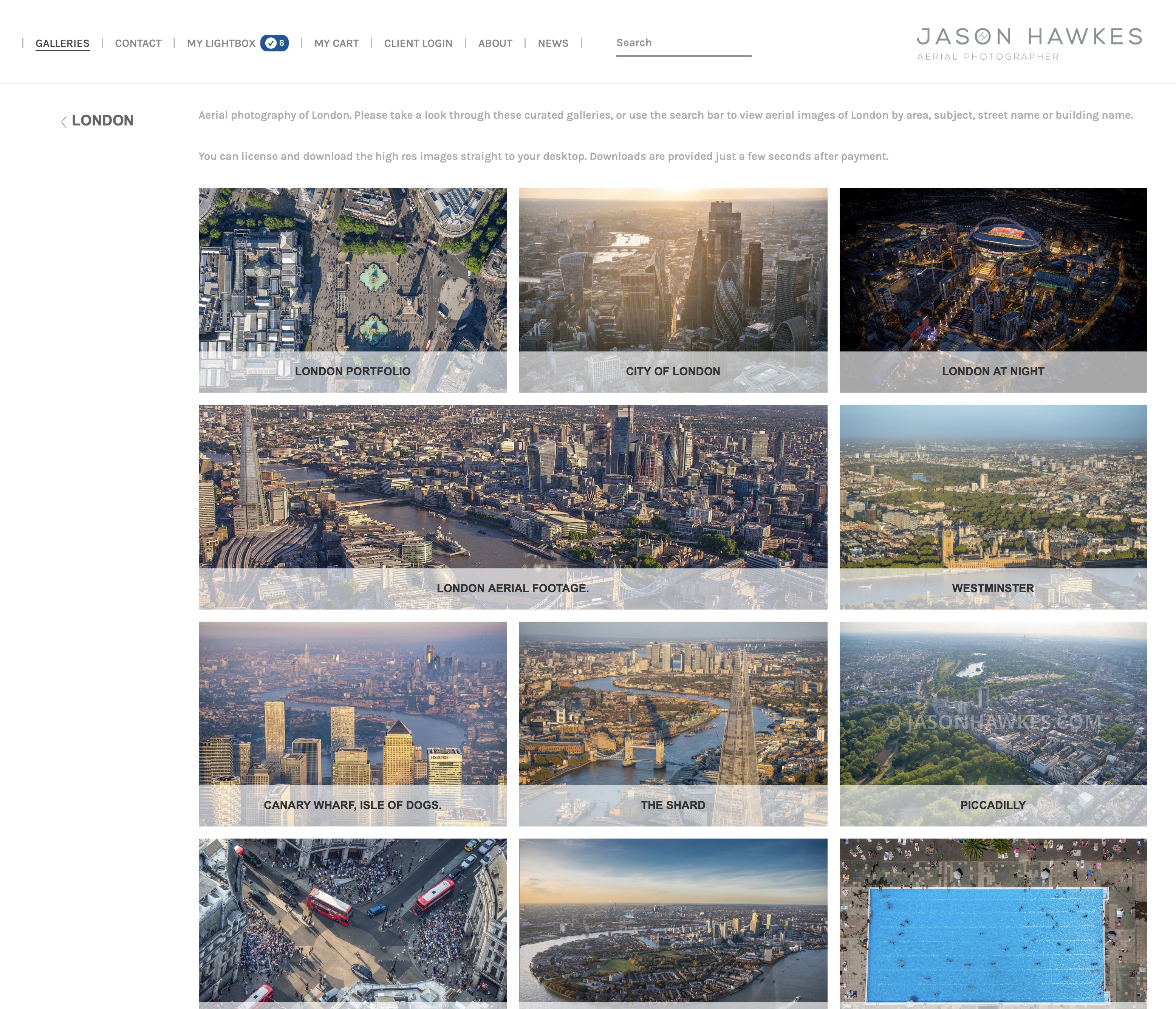 Stock aerial views of London, UK.