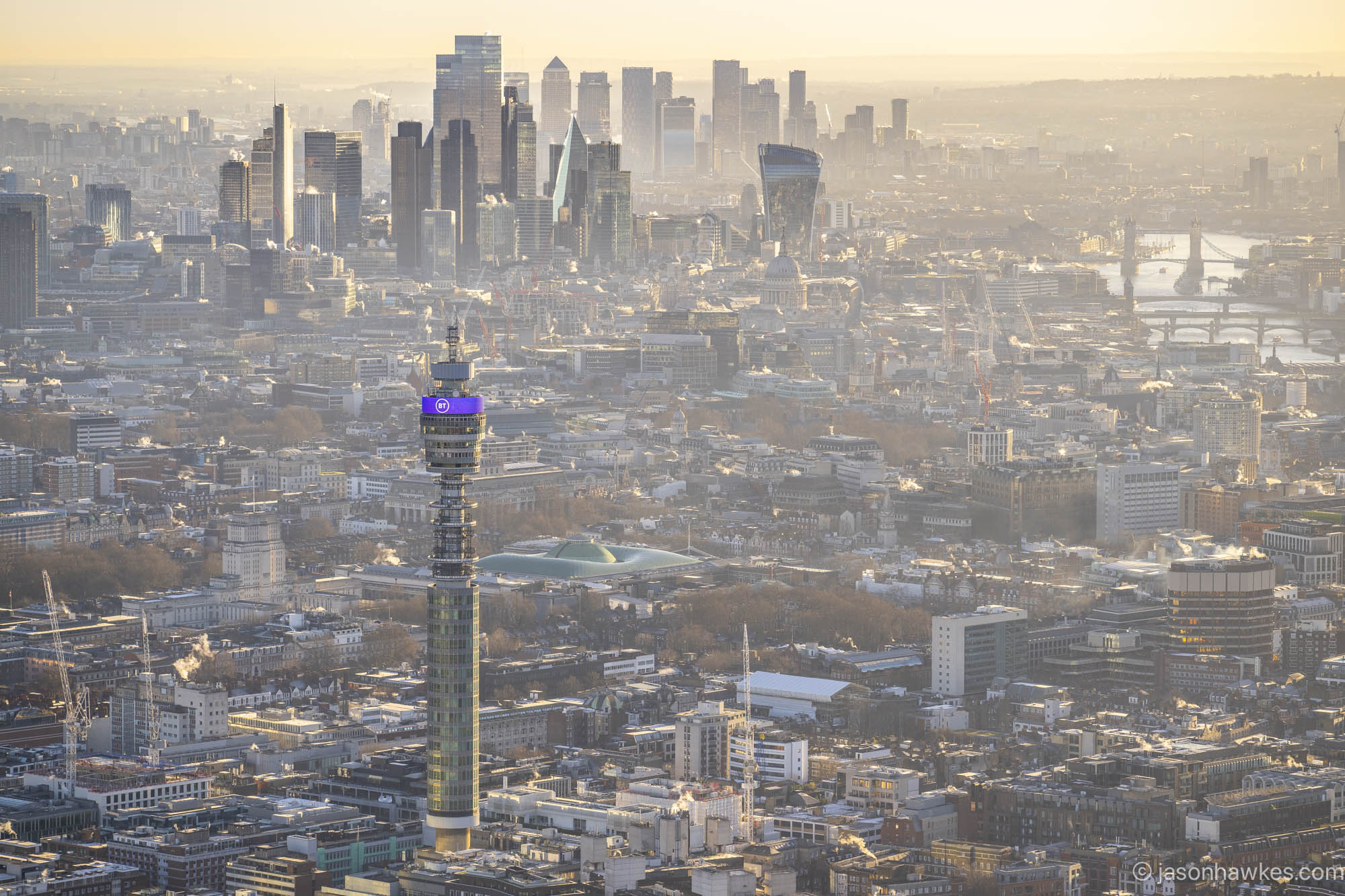 New aerial photography shoot of the BT Tower.