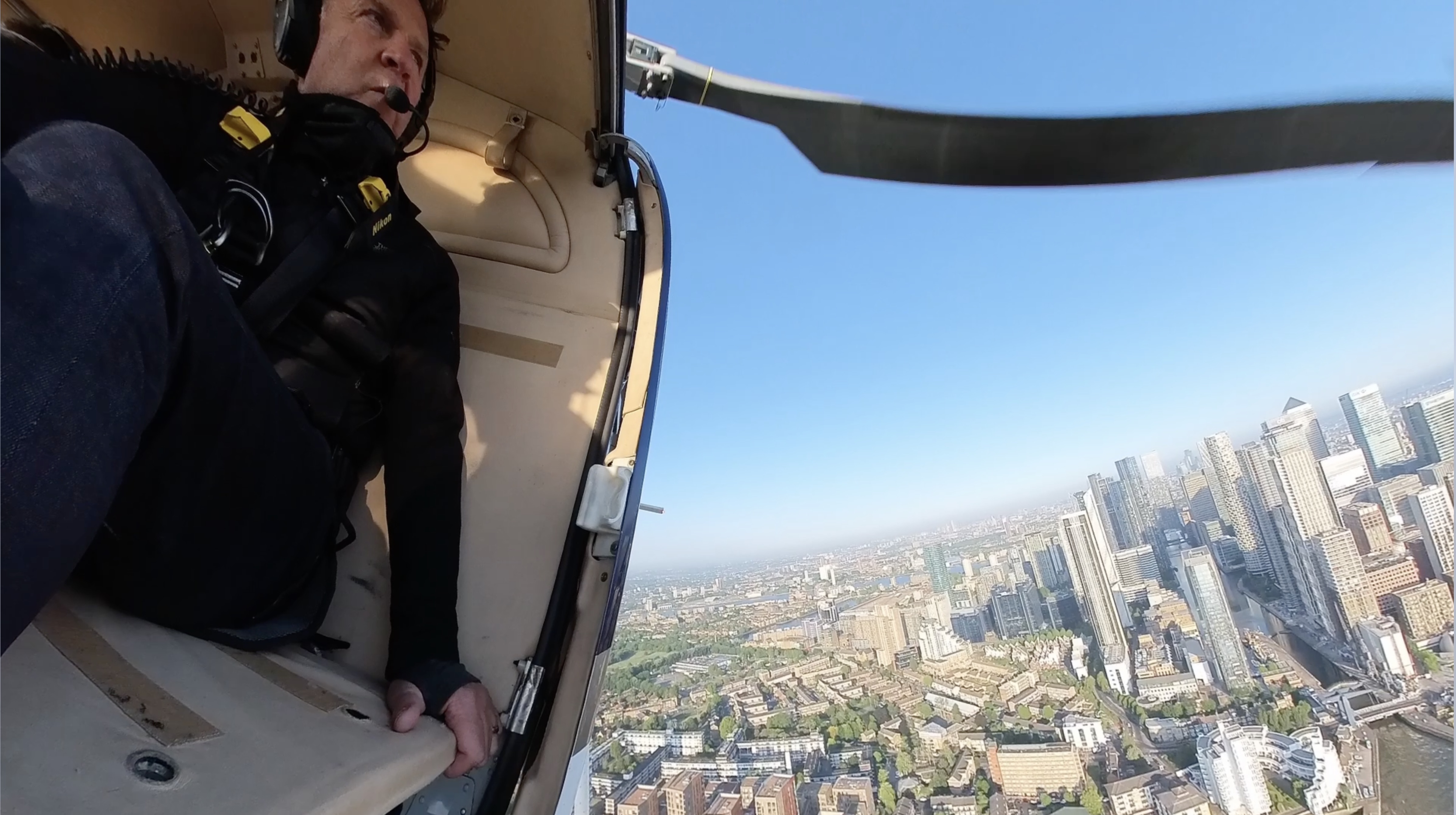 Aerial photographer Jason Hawkes shooting new aerial views in London 2026.